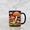 300ML Smooth Coffee Mug 3D Mushroom Print Heat Resistant Colorfast Smooth Ceramics Portable No Odor Food Grade Office Kitchen Mug