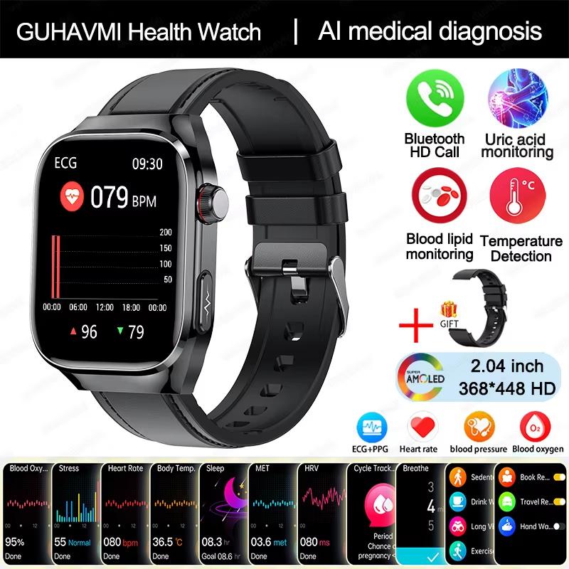 2025 New ECG Smart Watch Women BT Call Heart Rate Blood Lipids Health Monit Watches AI Voice 650mAh Sports Smartwatch