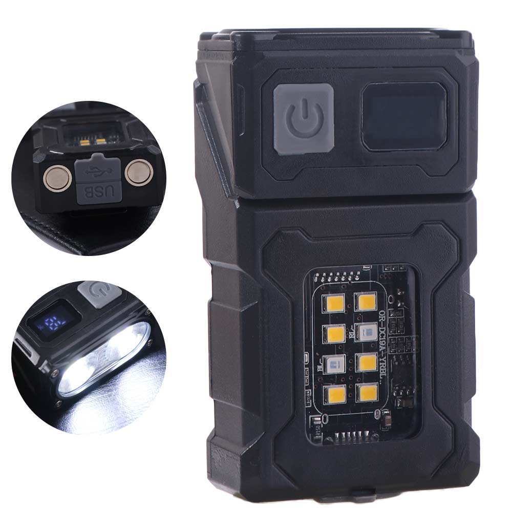 LED Portable Work Light USB Rechargeable Hat Clip Light Portable Keychain Flashlight Outdoor
