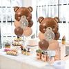 5pcs Cartoon Brown Bear Head Aluminum Foil Balloon Set Cute Animal Theme Party Decoration Birthday Balloons Festival Photo Props