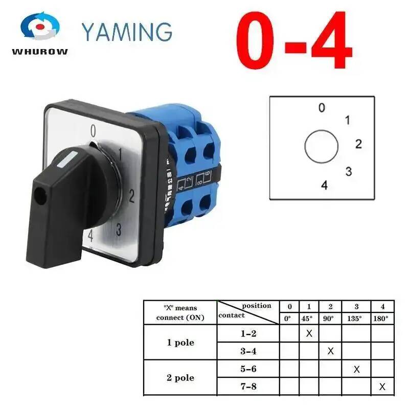 rotary cam switch 660V 20A Electric 8 Terminals LW26-20/2 LW28-20 YMW26 Series Silver Contact Rotary Changeover Cam Switch
