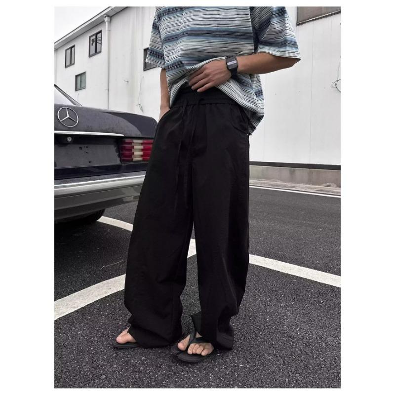 Men Summer Loose Straight Wide Leg Cargo Pants M