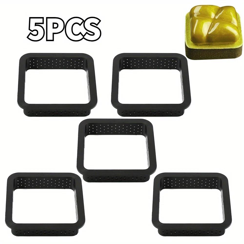 Plastic Perforated Tart Ring Circle DIY Cake Mold Egg Tart Mold Mousse Circle Ring Dessert Bakeware Cutter Cake Decorating Tool