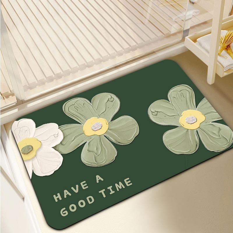 

Противоскользящий коврик для ванной Ins Air, впитывающий коврик для пола на дверь ванной комнаты, бытовой коврик для туалета с диатомовой грязью 50 * 80Cm