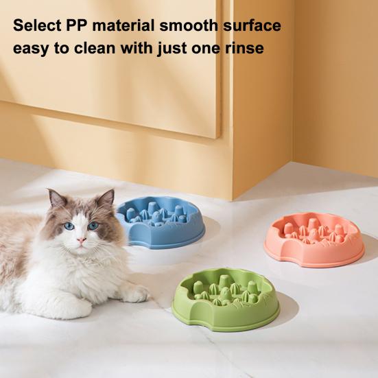 baizihuahu Dog Slow Feeder Bowl, Cat Eating Anti-Slip Bottom Pet Dish, Reduces Choking Vomiting for Cats Dogs