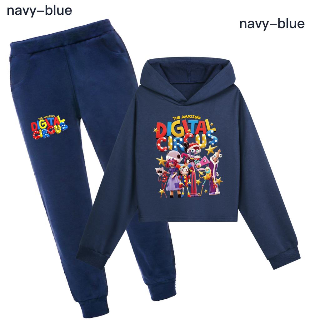 Het Geweldige Digitale Circus Meisjes Cropped Hoodie Broek Twee Delig Pak Casual Mode Pomni Opdruk Kinder Outfit