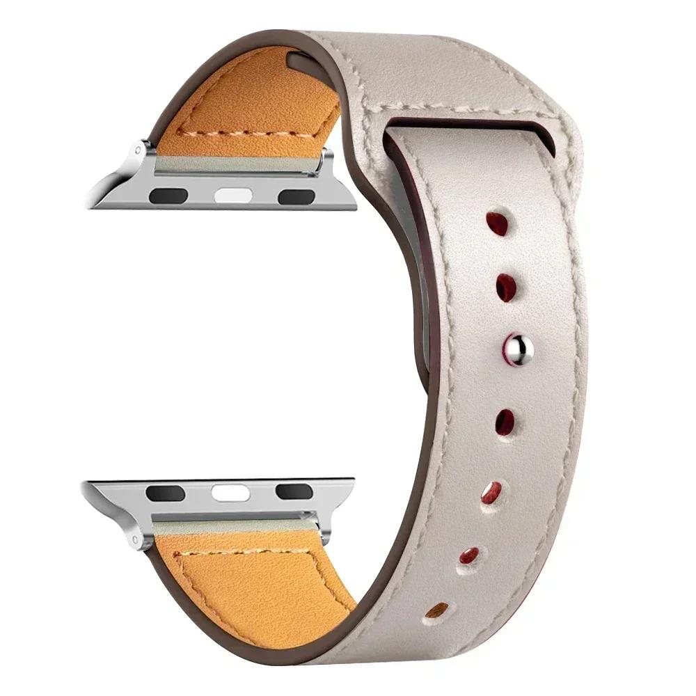 Sport Loop Leather Band For Watch Straps 41mm/45mm 42mm 46mm 40-44mm Bracelet iWatch Series 10 9 8 7 4 5 6 Se Ultra 2 49mm