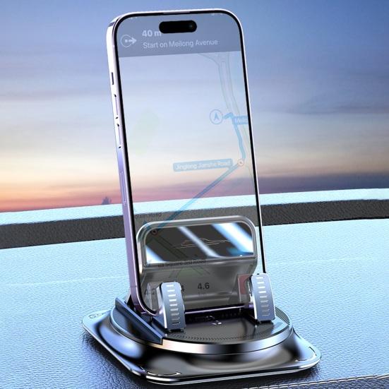 Yousheng Dashboard Car Phone Mount 360 Degrees Rotatable Phone Holder with Non-Slip Pad One-Hand Operation Parking ID Plate Holder for IPhone