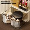 Cosmetic Storage Box 360 Makeup Organizer Holder Transparent Drawer with Brush Degree Rotating Large Vertical Pattern
