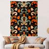 Vintage Floral Pattern with Orange Blossoms Patterned Tapestry Home Decor, Suitable for Bedroom and Living Room, Gift