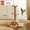 Sisal Rope Vertical Cat Scratcher: Wear-Resistant, Debris-Free Turntable & Teaser Toy for Kittens