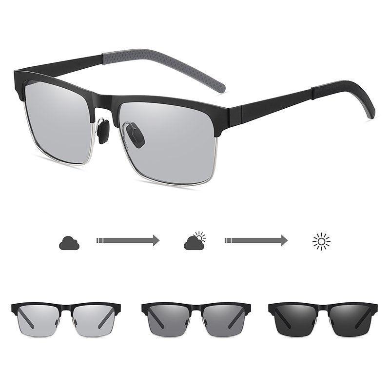 

AORON Metal Frame Photochromic Polarized Sunglasses for Men Women Fashion Anti Glare UV400 Sports Fishing Glasses Outdoor Accessories серебряный