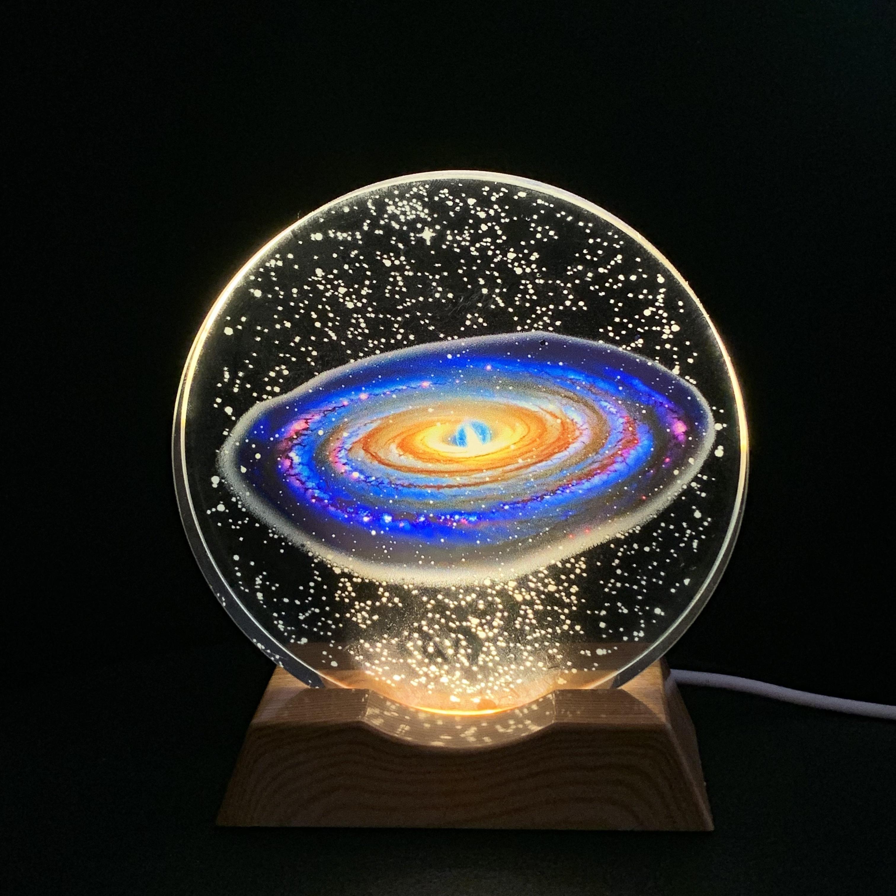 

Galaxy Crystal LED Night Light Strip Base, Glass Decorative Lamp, Suitable for bedrooms, living rooms, birthday and Mother s Day Galaxy Crystal