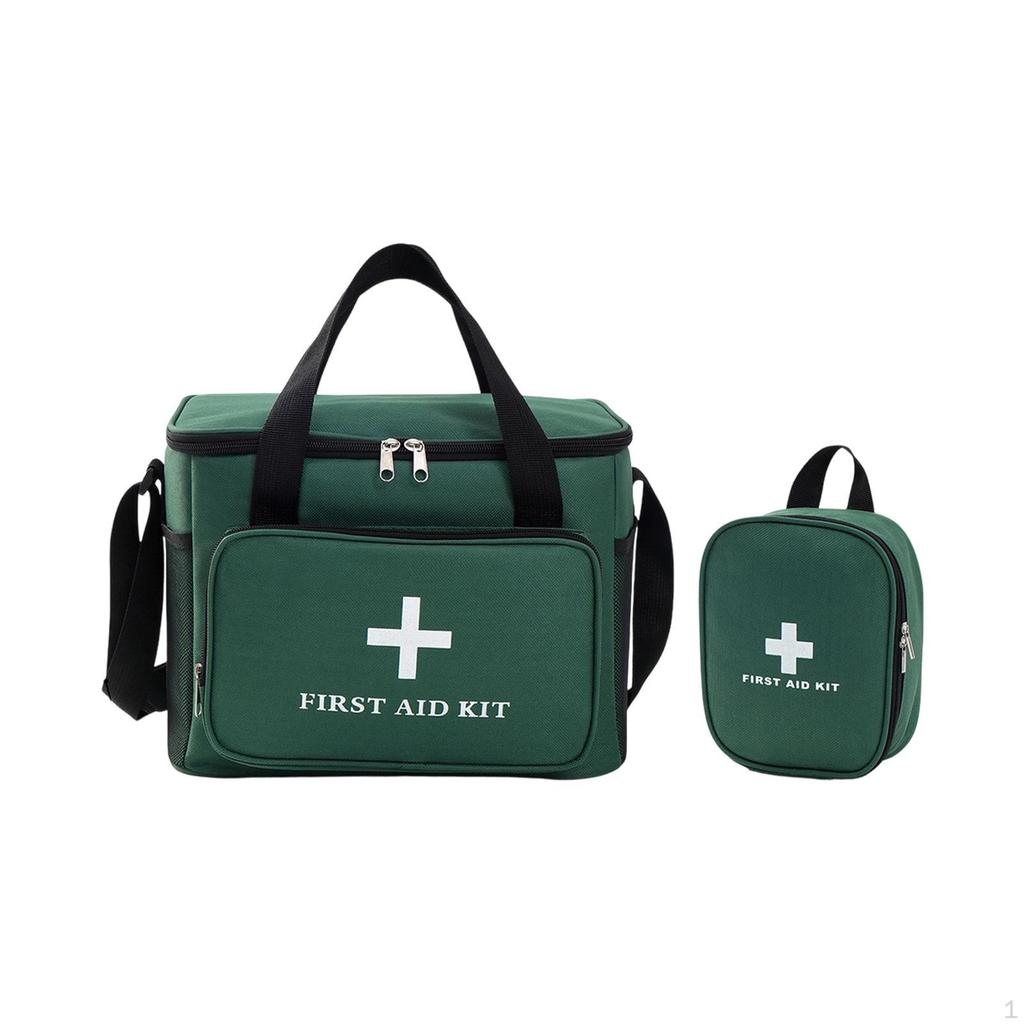 2 Pieces Empty First Aid Bag Professional Storage Portable Organizer Oxford Shoulder