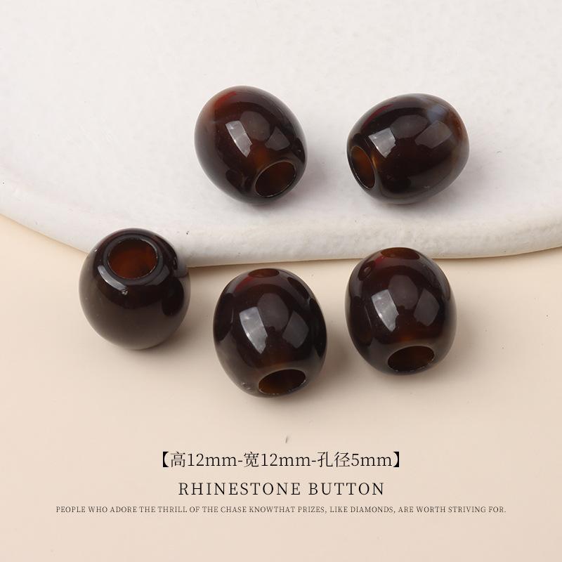 5 ks Akrylové Dvoubarevné Korálky do Kbelíku s Velkým Otvorem Ručně Vyráběné Korálkové Šperky Korálky Plavky Sukně Tkaničky do Bot Dekorativní Kulatá Korálková Spona