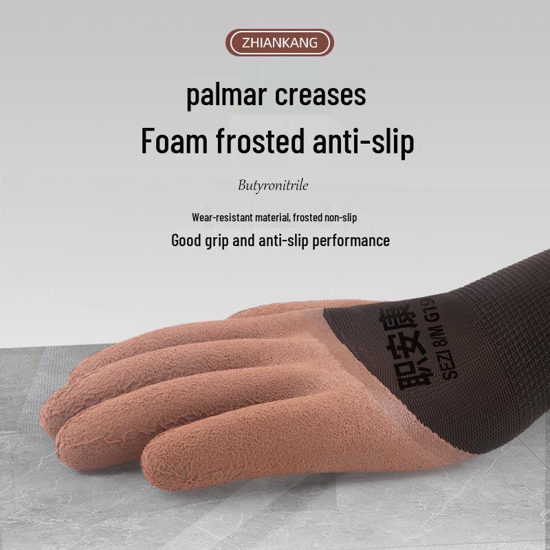 Foam Grip Non-Slip Latex Work Gloves for Men & Women - Breathable, Wear-Resistant Rebar Construction Safety Gloves