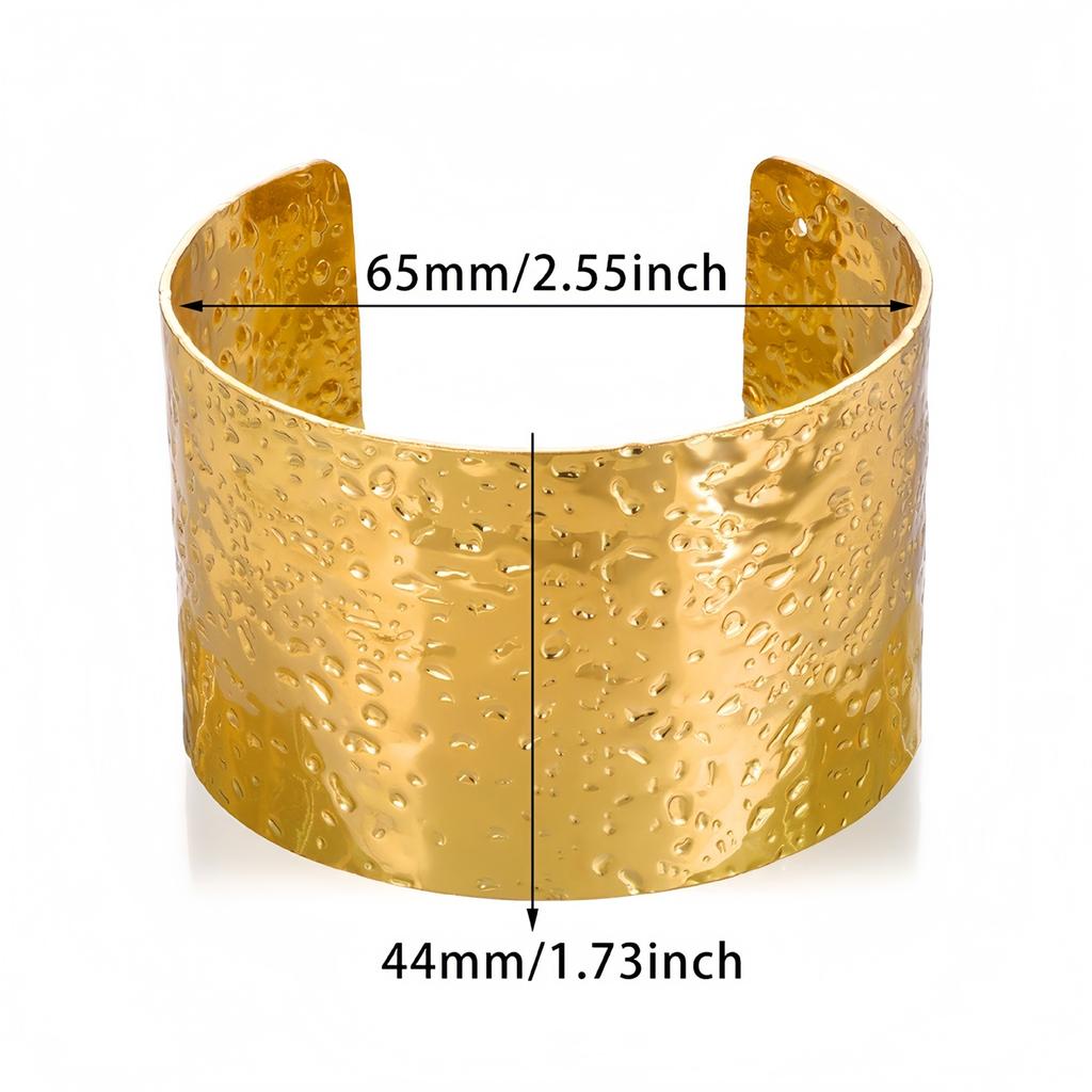 Exquisite klassische Beulenmuster-Öffnungsarmbänder für Frauen, Manschettenarmband, Goldfarbe, Edelstahl, Handornament, Geschenk