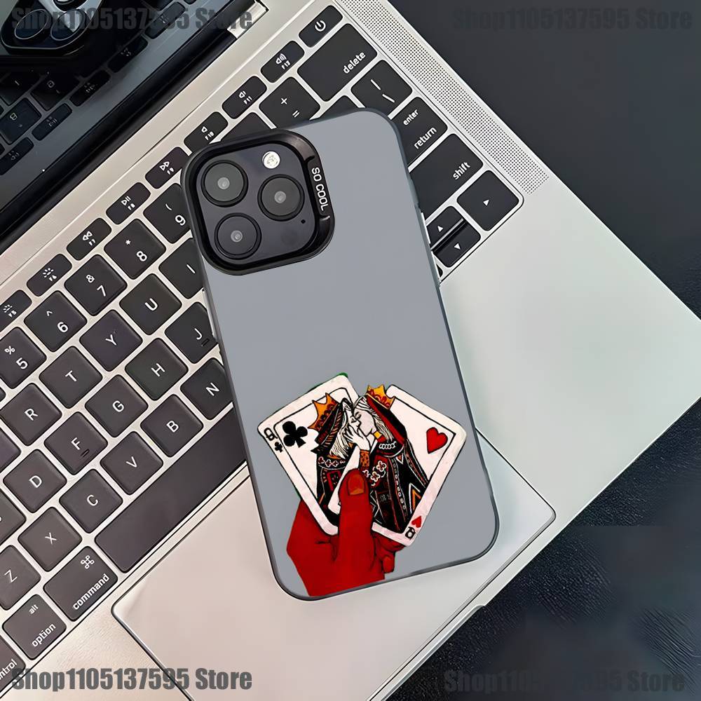 Ace of Spades Poker Phone Case For iPhone 17,16,15,14,13,12,11,Pro,XS,Max,Plus,Mini,SE4,E Black Matte Shockproof Cover