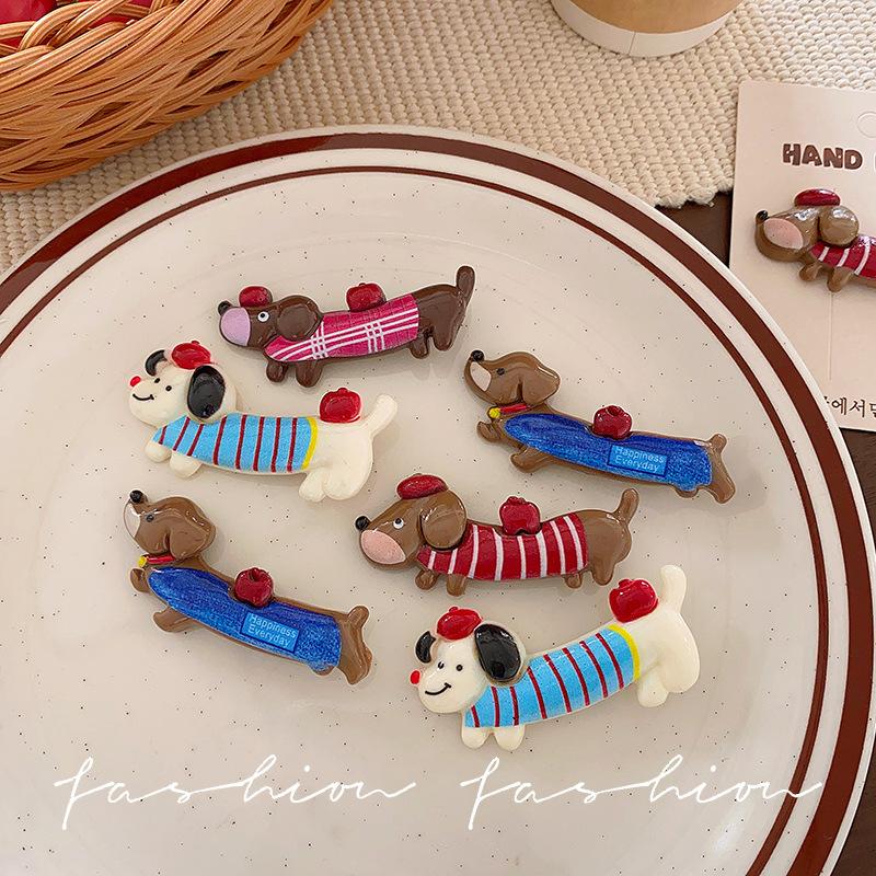 Dachshund Puppy Hairpin Less Cute Side Duck Bill Sweet Hairpin Bangs Cartoon Headdress