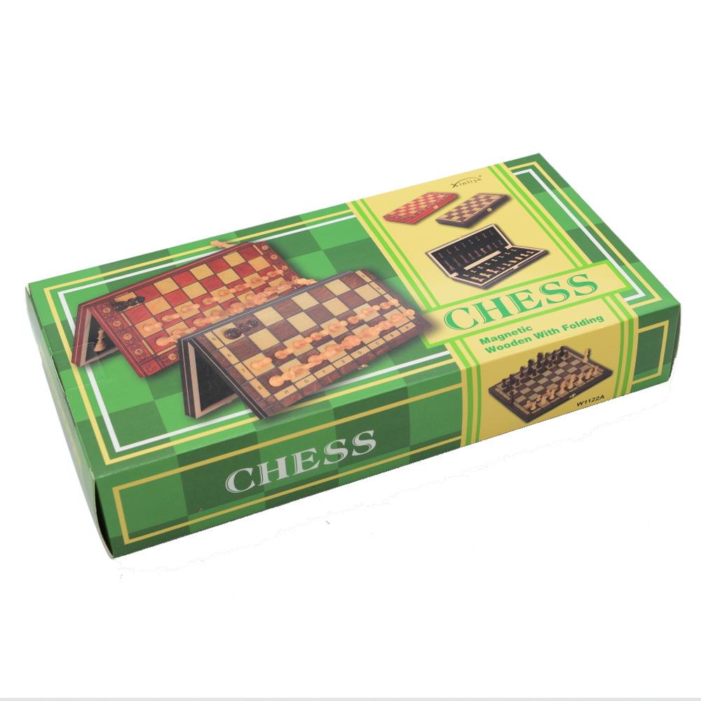 Large Professional Magnetic Wooden Chess Table Game with Two Queens