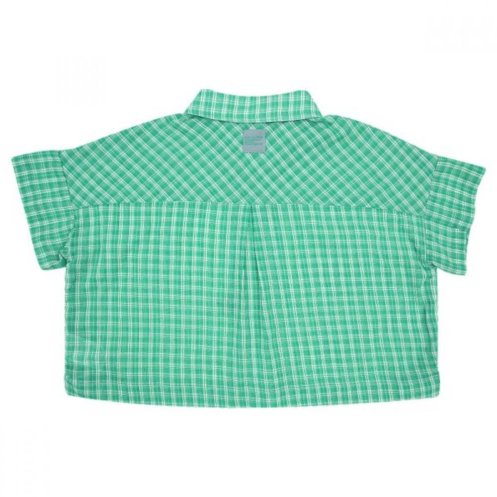 Bluetail Resort Green Check Short Sleeve Shirt Azc4bl01gn