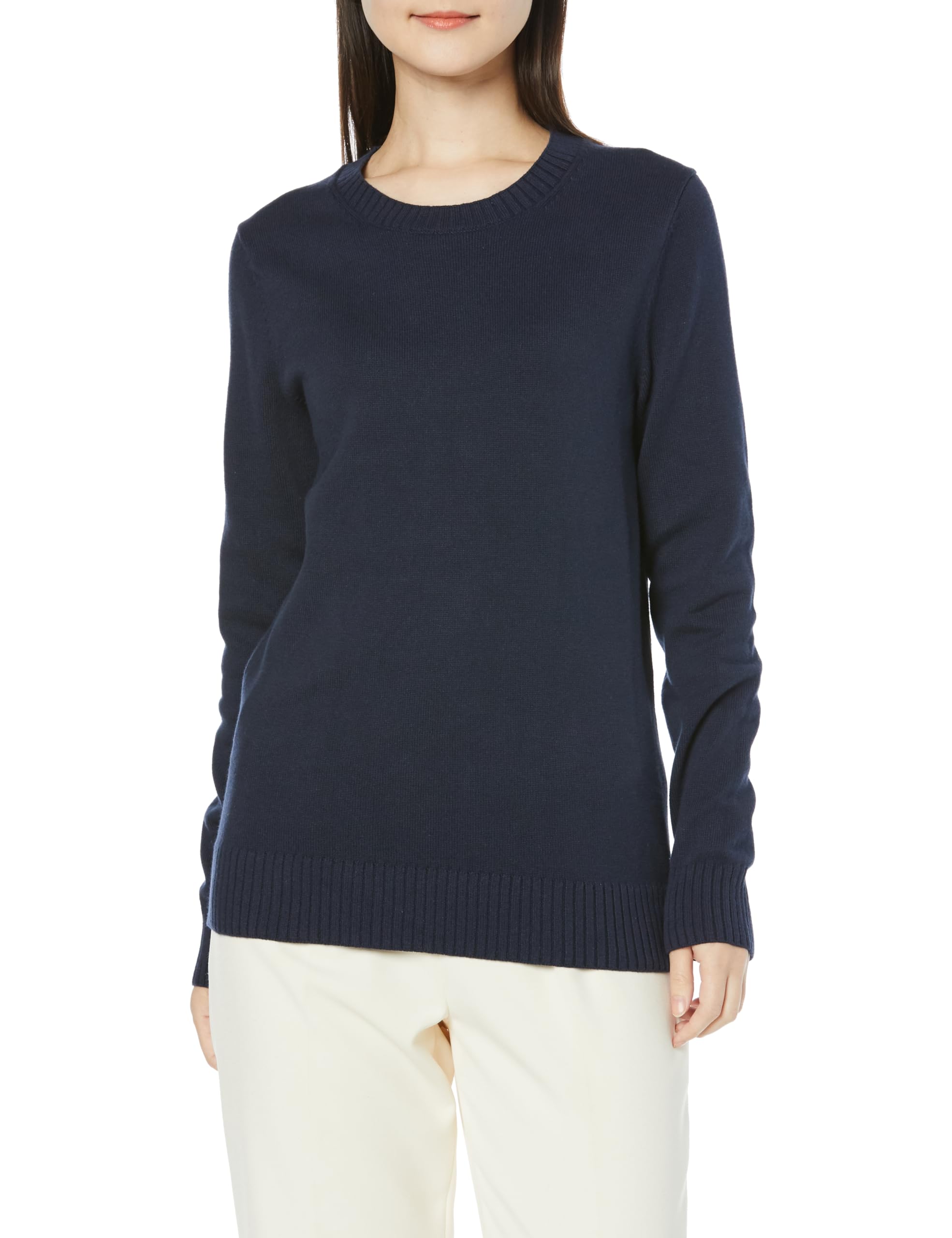 

Amazon Essentials Women s Crew Neck Sweater, 100% Cotton, Navy, Size M
