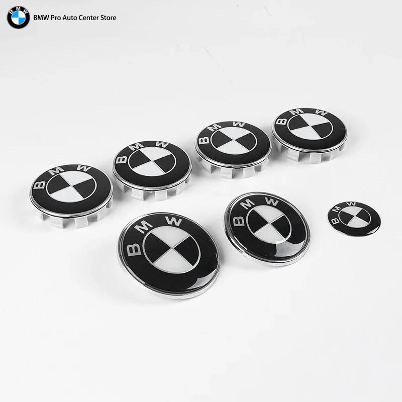 

For BMW 7Pcs/Set Blue White Black White 82mm Front Hood 74mm Rear Emblem 68mm 56mm Wheel Hub Covers 45mm Steering Wheel Sticker 82 74 68x4 45