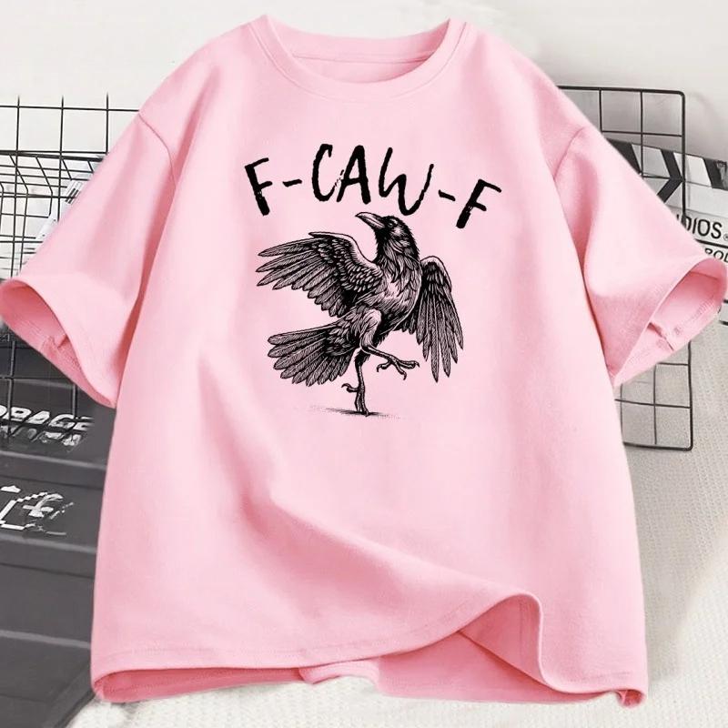 Lustiges Krähen T-Shirt Schwarzer Rabe Liebhaber T-Shirt Gothic Kurzarm Tee Mode Grafik T-Shirts Oberteile Damenbekleidung Streetwear