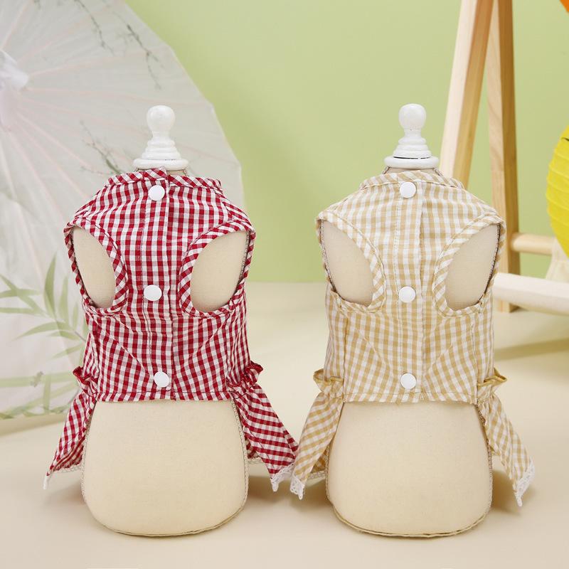 Faldo Teddy Bibi Bear Pomeranian Princess Skirt Summer Thin Small Dog Cat Mesh Skirt Cute Breathable Antistatic Pet Clothes