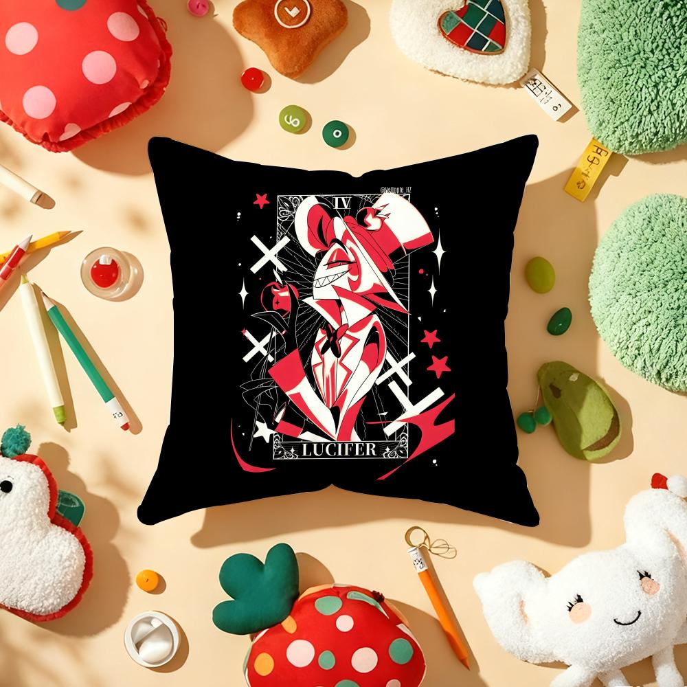 TV Show HHazbin hHotelS Pillow Case Plush Fabric Soft DoubleSided Printed Sofa Warm Winter Home Gift Cushion Cover