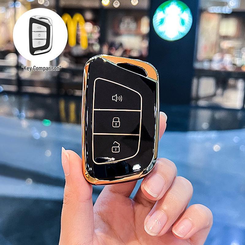 Compatible Car Key Cover for JAC Jiayue A5, X4, X7, iC5, iEVS4/7S, T8 Refine, S4, S7, M6 with Buckle
