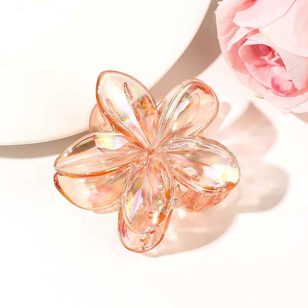 Transparent Flower Hair Claw Clips Women Crab Hair Clip Floral Hair Claws Ponytail Holder Hair Clips Hairpin Barrette Headwear