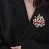 Rhinestone Castle Brooch for Women Vintage Palace Party Banquet Pin Gifts
