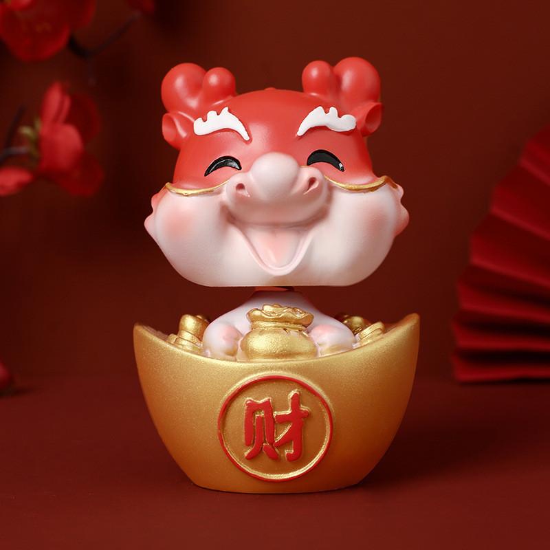 Exquisite Yellow Resin Fortune Dragon Desk Decor For Special Occasions Style B