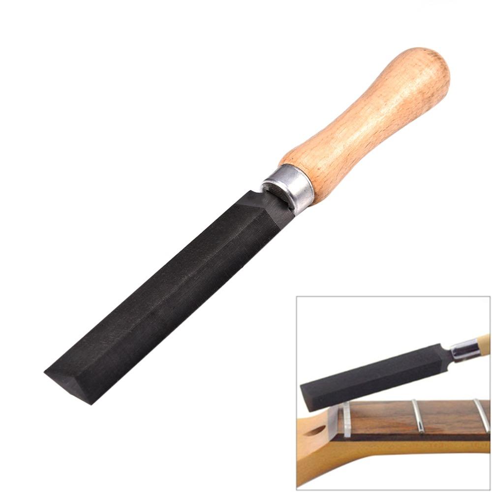 Black Guitar Nut File Steel+Wood Guitar Fret File Portable Fret Slot File For Guitar