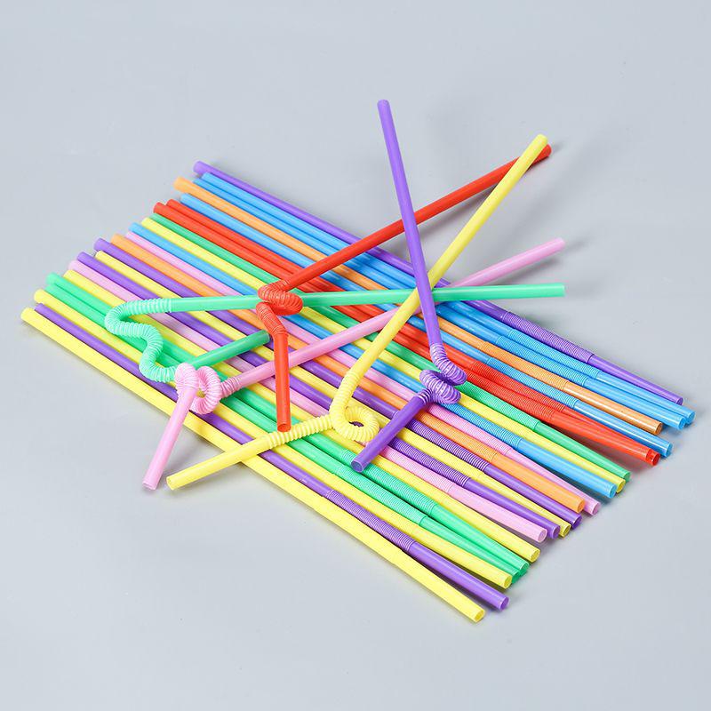 26cm Long Color Straw, Disposable Children's Handicraft, Bendable Drink, Soybean Milk, Milk Tea Shop, Food Grade