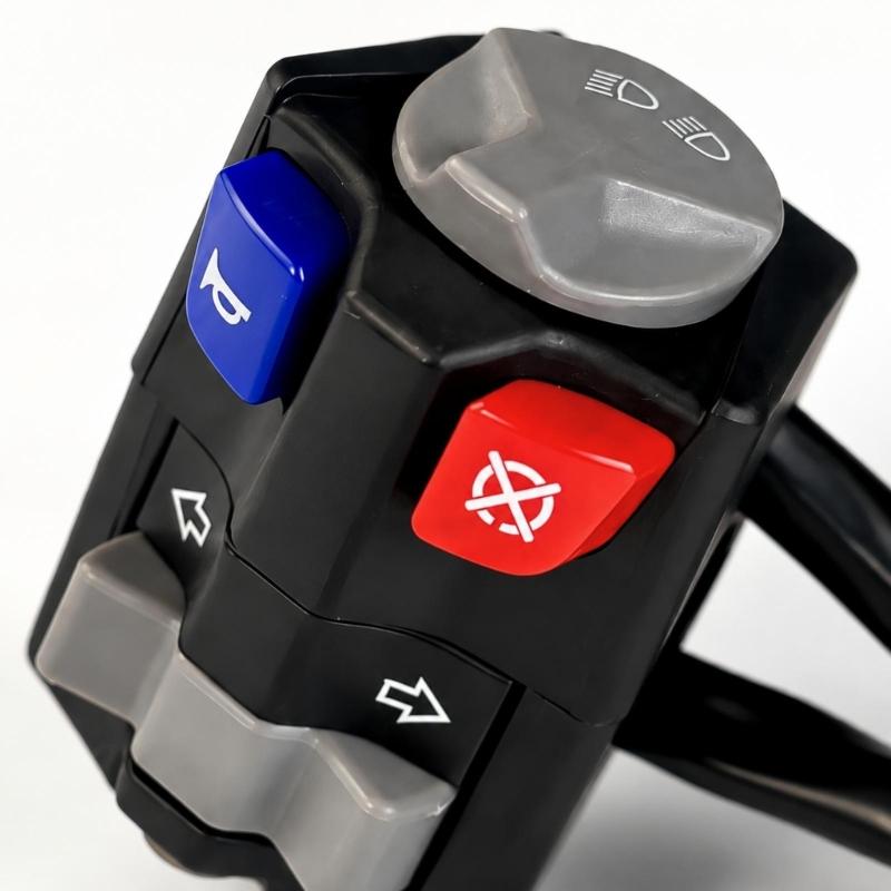 Handlebar Motorcycle Control Switches Assembly for Horn and Turn Signal Use, Replacement Part with Harness