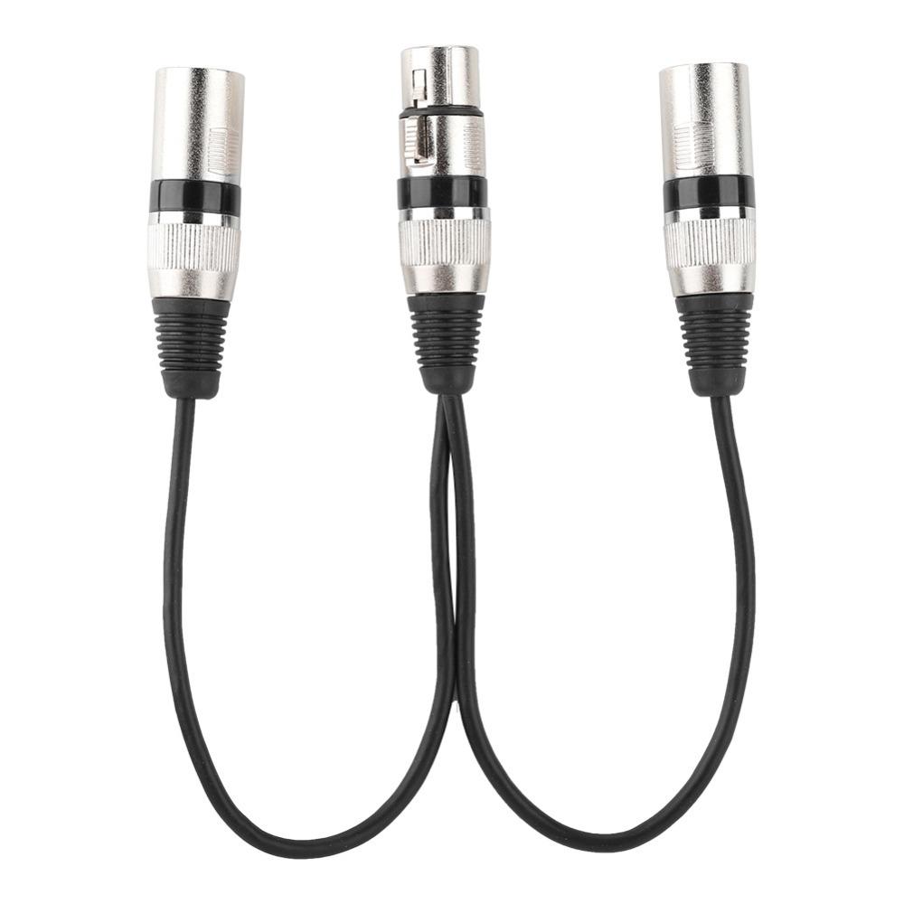 

30cm Length Audio Mic Extension Cable Zinc Alloy Plug XLR Splitter Cable for Canon For Mixers чорний