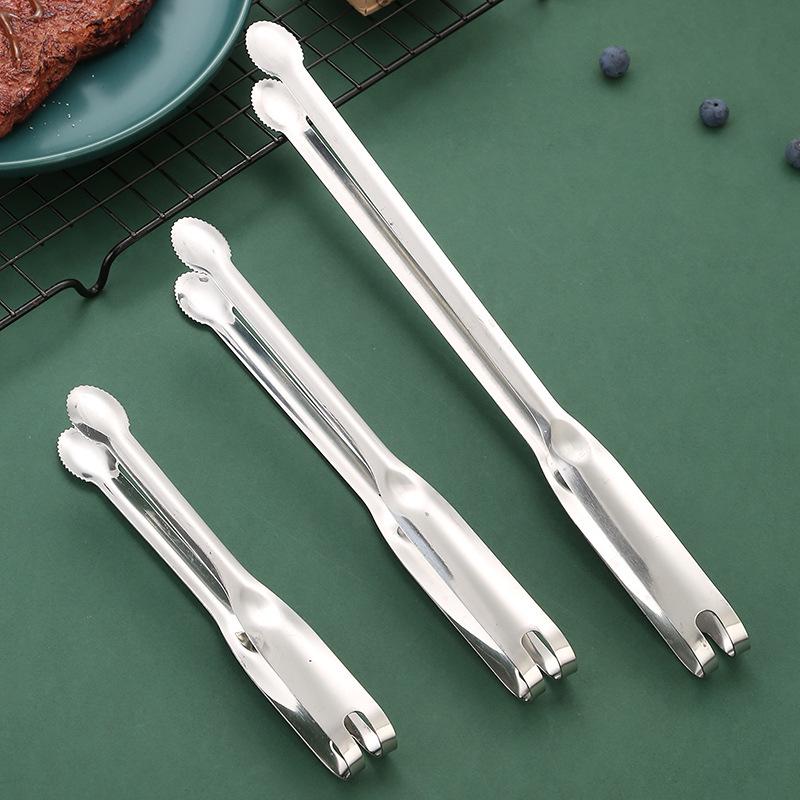Stainless Steel Korean BBQ and Steak Cooking Tongs - Long, Anti-Scald Design Tweezers
