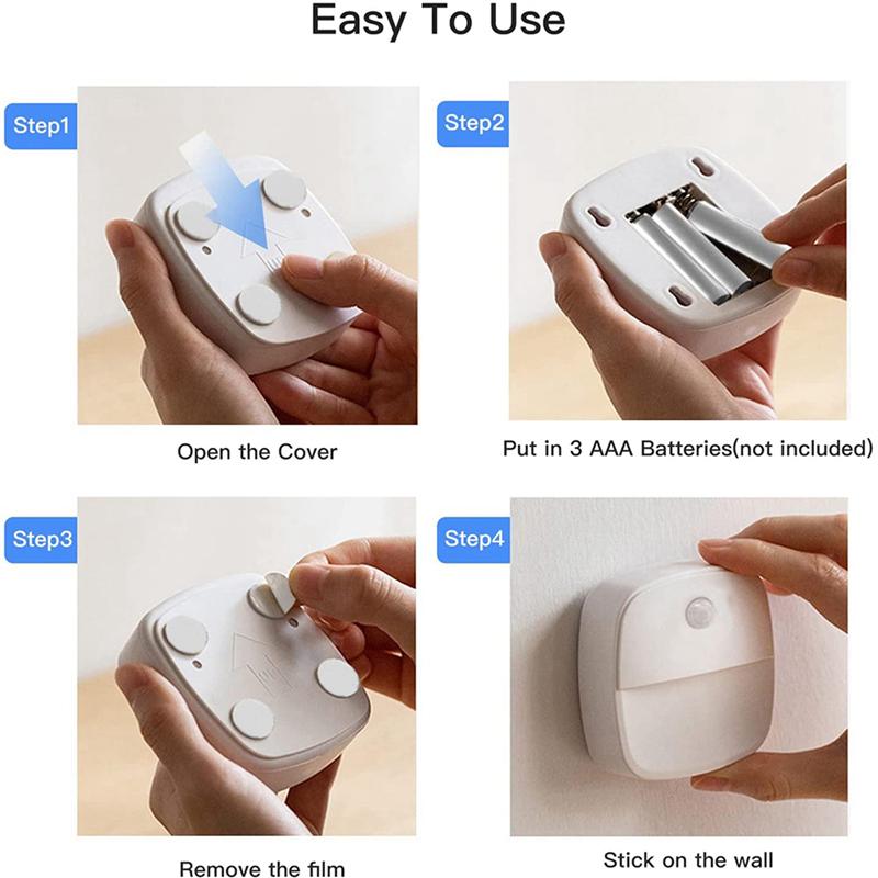 

HHO-9X Indoor Motion Sensor Light,Battery Operated LED Night Light, Automatic Stair Night Light For Hallway білий