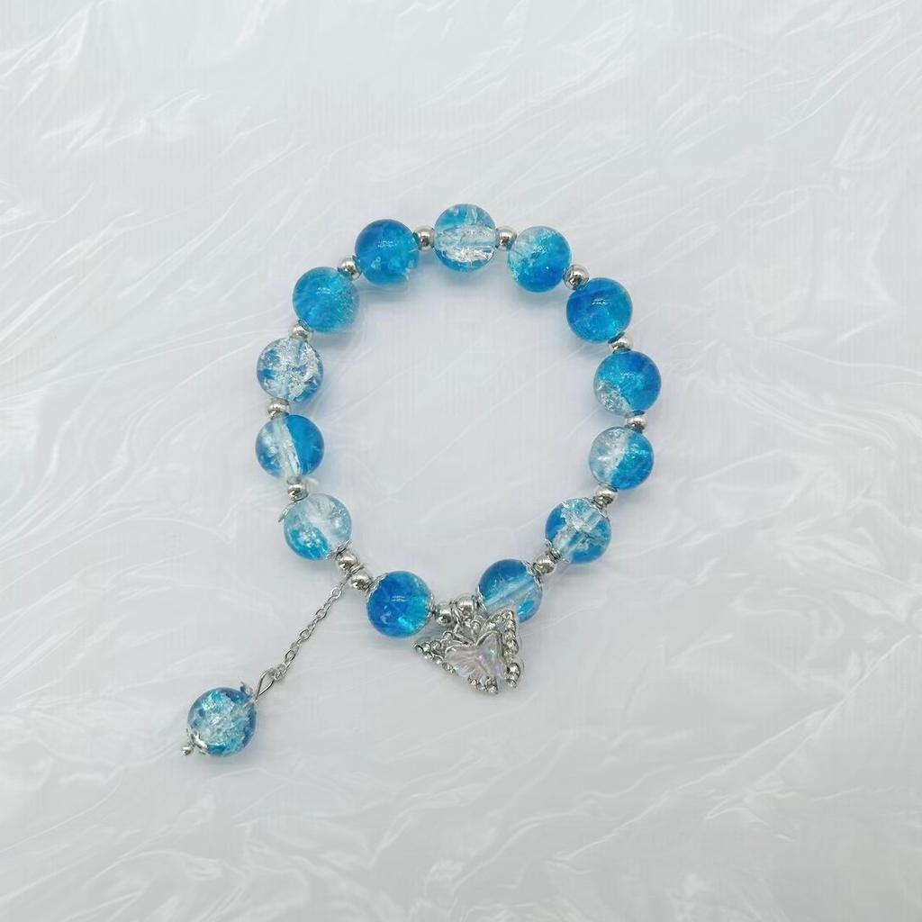 Hot-Selling Floral Butterfly Ins Niche Design Forest Style Fairy Sweet Best Friend Colorful Bead Bracelet