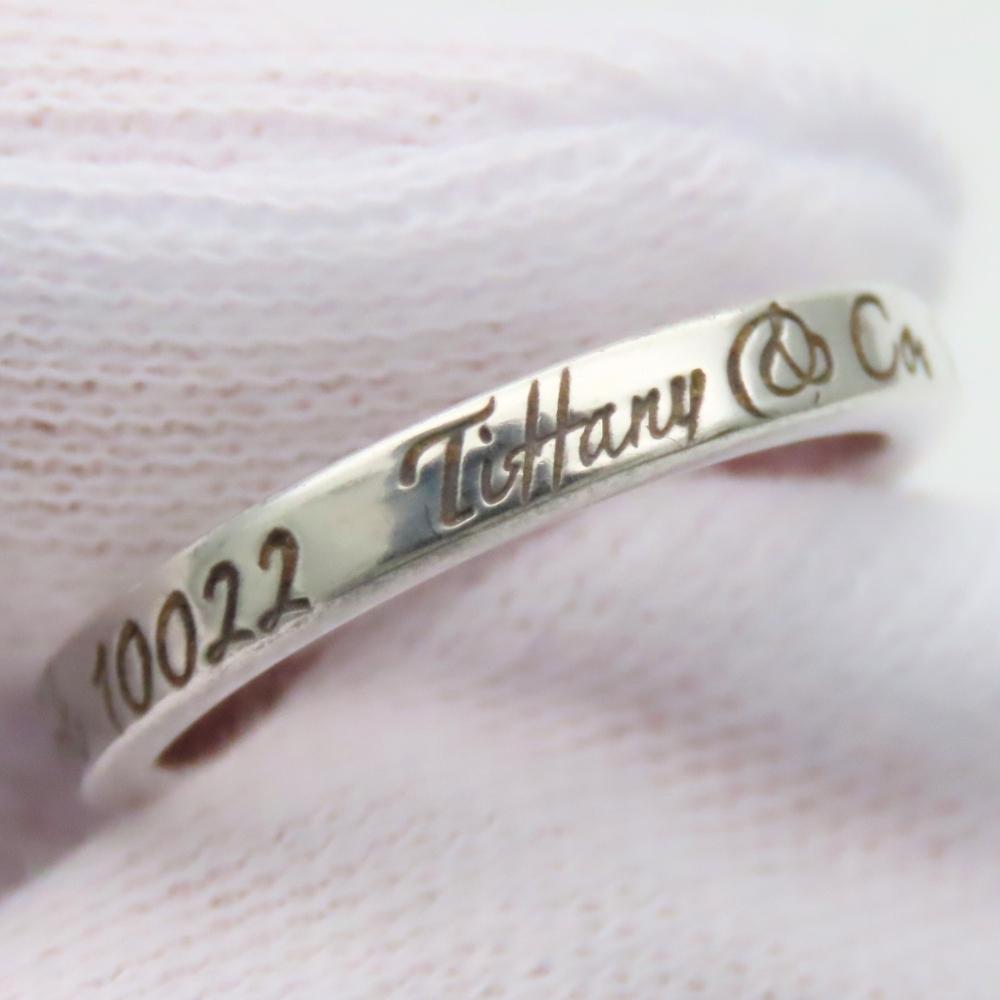 Używany TIFFANY&Co. Pierścionek Notatki Wąski EU#49 Srebro925 2,7g Srebrny Klasyczny