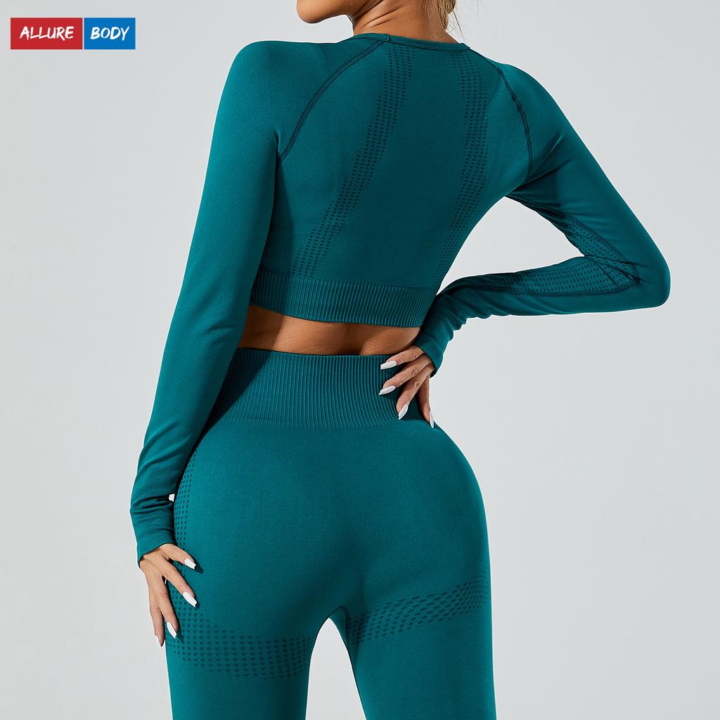 Seamless Running Sports Top, Breathable And Tight Fitting Fitness Jacket, Training Quick Drying, Wearing Long Sleeved Yoga Clothes For Women