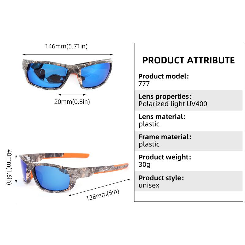 Fashionable Personalized Camo Polarized Sunglasses for Outdoor Fishing and Cycling