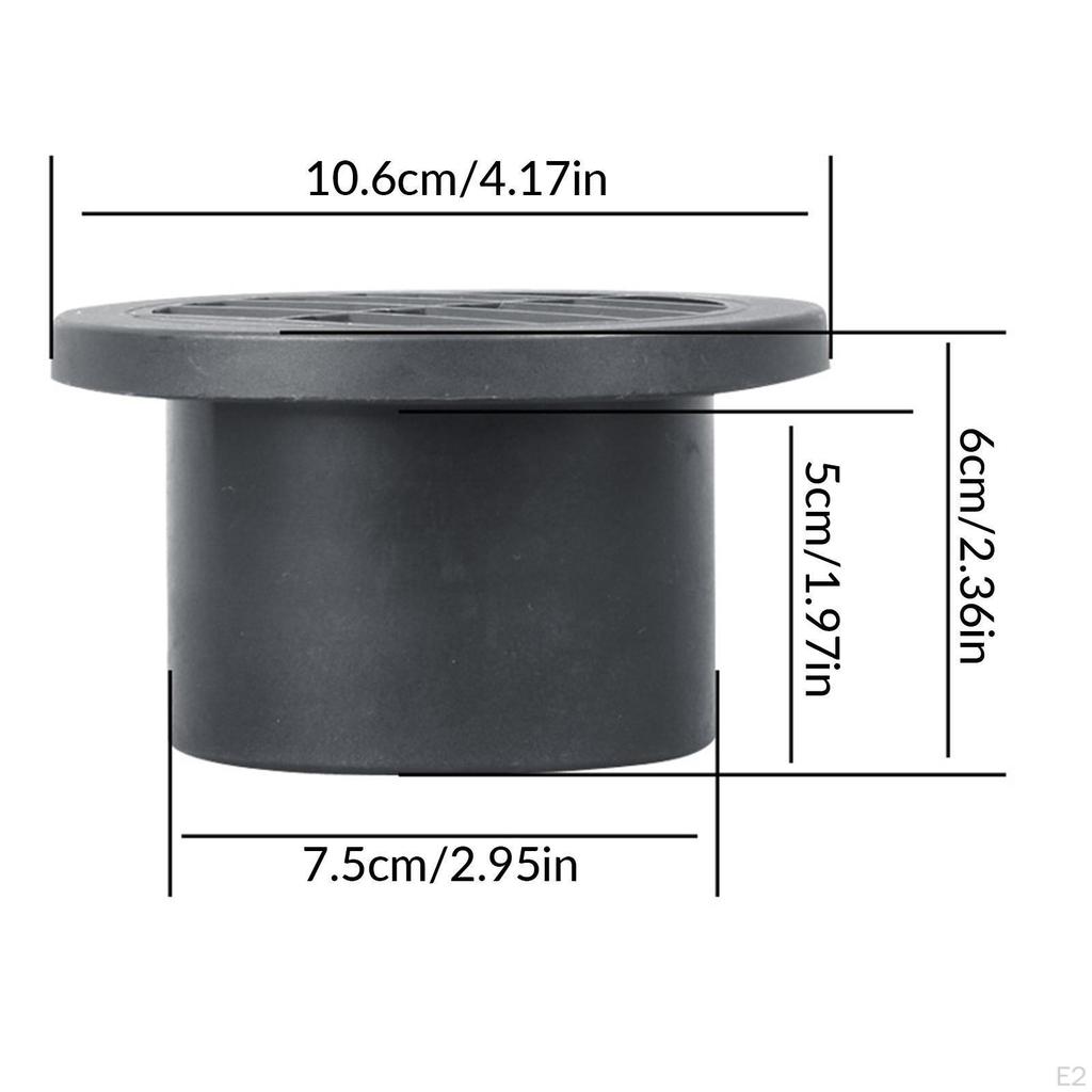 Warm Air Vent Outlet Black 75mm Heater Ducting Automotive Accessories Easy To Install Round