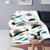 Cute Black Cat Blankets Soft Warm Flannel Mid Century Meow Retro Atomic Kitties Throw Blanket for Bedding Couch Bedspread, Gifts
