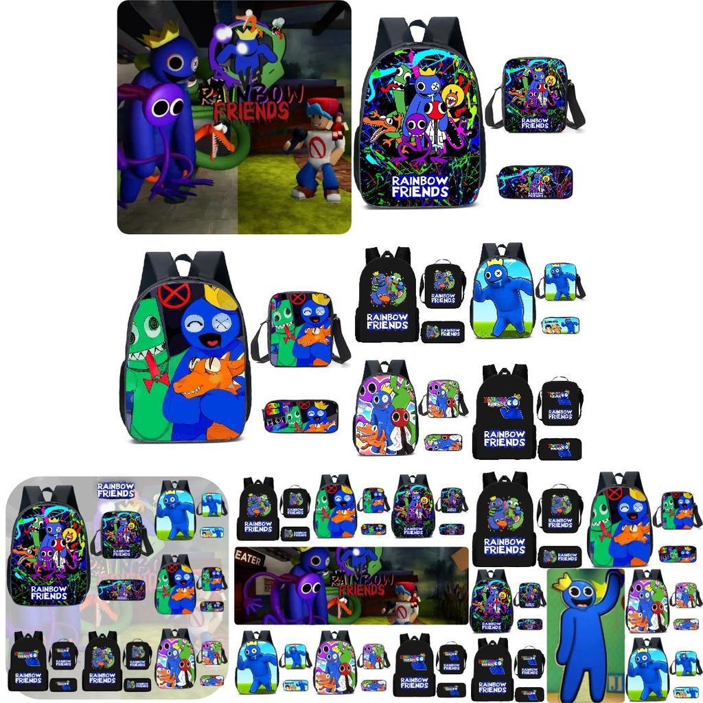 Rainbow Friends Cartoon Backpack For Kids 20l Capacity Oxford Fabric Breathable And Waterproof