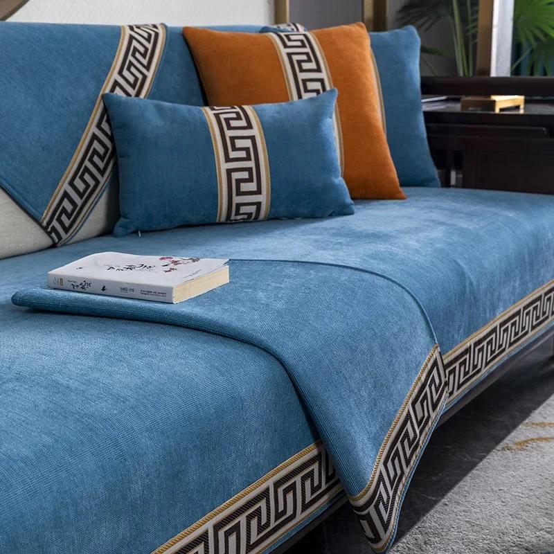 1Pcs New Chinese Style Chenille Sofa Cushion Luxury Classical Anti-Slip Sectional Soft  Sofa Covers For Hoom Hall Armchair Cover