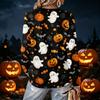 Women's V-Neck Long Sleeve Halloween Print Lightweight Blouse for Fall Parties and Everyday Wear