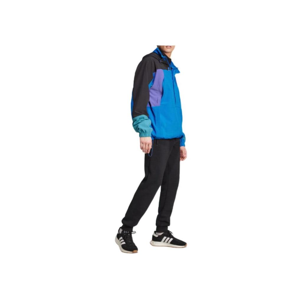 adidas Giacca Sportiva Anorak Colorblock Originale Vestibilità Larga Manica Lunga con Cappuccio Uomo Giacca Blu JF2854